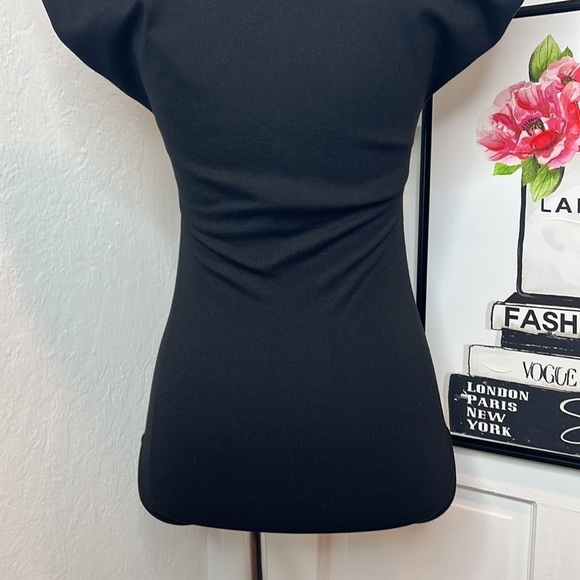 Torn by Ronny Kobo Black V-Neck Bodysuit w/Padded Shoulders S - Picture 5 of 7